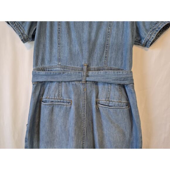 Anthropologie Pilcro Womens Blue Square-Necked Denim Jumpsuit US 8P - Picture 10 of 11